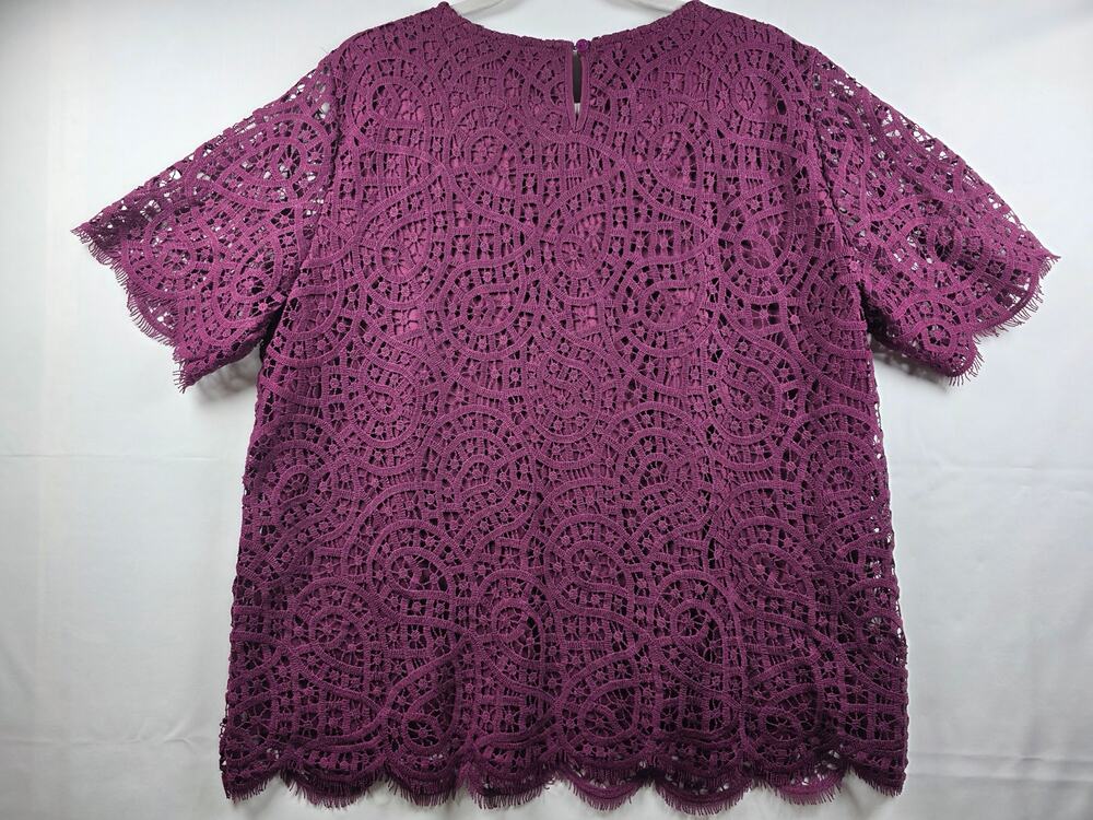 Women's Philosophy Plum Purple Lace Blouse Size XL